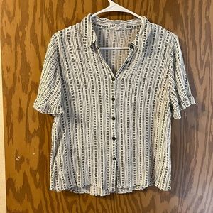 SOLD|| Jolt button down floral striped top